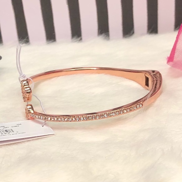 NWT KATE SPADE ♠️ YOURS TRULY OPEN HINGE PAVE CUFF - Picture 5 of 7